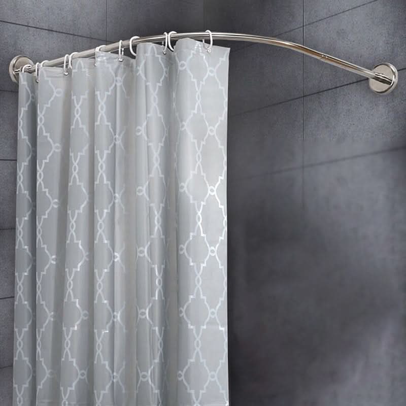 Shower Curtain Rod L-Shaped Extendable Stainless Steel Drill-Free