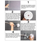 Shower Curtain Rod L-Shaped Extendable Stainless Steel Drill-Free