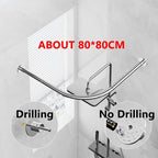 Shower Curtain Rod L-Shaped Telescopic Stainless Steel