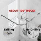 Shower Curtain Rod L-Shaped Telescopic Stainless Steel