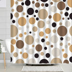 Shower Curtain Set Geometric Circle Water-Repellent Polyester Machine Washable
