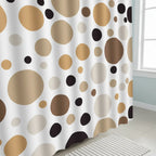 Shower Curtain Set Geometric Circle Water-Repellent Polyester Machine Washable