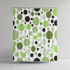 Shower Curtain Set Geometric Circle Water-Repellent Polyester Machine Washable