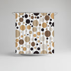 Shower Curtain Set Geometric Circle Water-Repellent Polyester Machine Washable