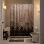 Shower Curtain Set Marble Print Waterproof