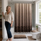 Shower Curtain Set Marble Print Waterproof
