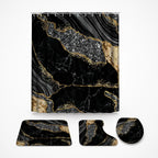 Shower Curtain Set Marble Print Waterproof