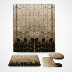 Shower Curtain Set Marble Print Waterproof