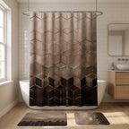 Shower Curtain Set Marble Print Waterproof