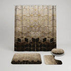 Shower Curtain Set Marble Print Waterproof
