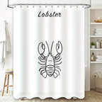 Shower Curtain Set Water-Repellent Polyester & Non-Slip Mat
