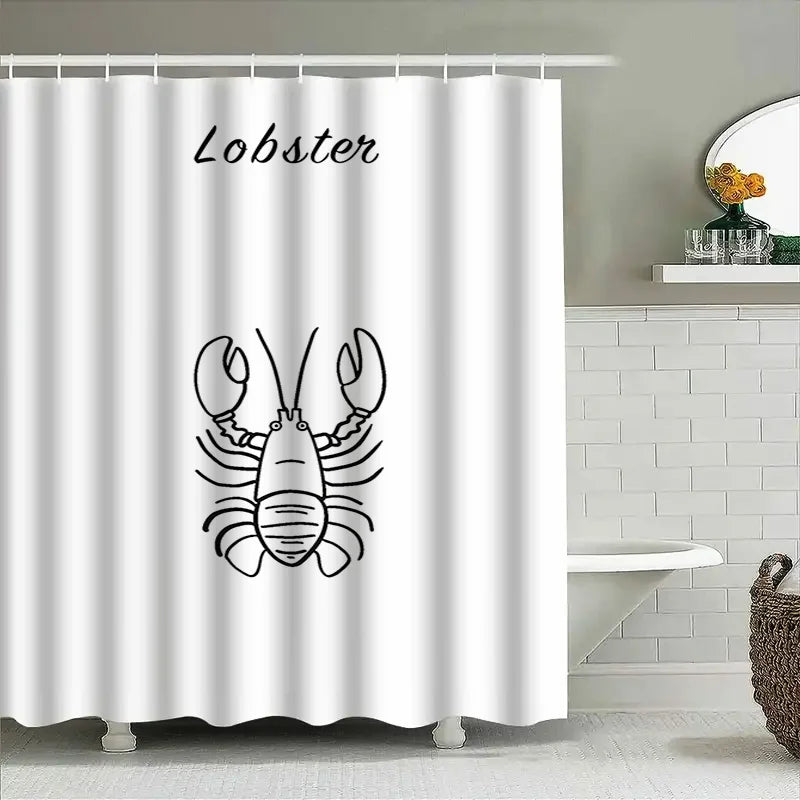 Shower Curtain Set Water-Repellent Polyester & Non-Slip Mat