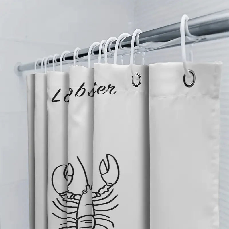 Shower Curtain Set Water-Repellent Polyester & Non-Slip Mat