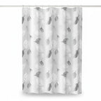 Shower Curtain Transparent Leaf Pattern Water-Repellent Hooks Included