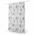 Shower Curtain Transparent Leaf Pattern Water-Repellent Hooks Included