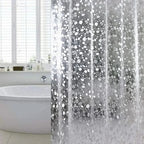 Shower Curtain Transparent Pebble Pattern Waterproof & Mold-Resistant