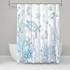 Shower Curtain Turtle & Sea Life Water-Repellent Polyester Machine-Washable