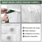 Shower Curtain Waffle Weave Polyester Built-In Snap Liner