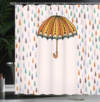 Shower Curtain Water-Repellent Opaque Umbrella Print