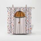 Shower Curtain Water-Repellent Opaque Umbrella Print