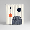 Shower Curtain Water-Repellent Polyester Geometric Circles