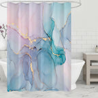 Shower Curtain Waterproof Mold-Resistant Marble Print