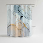 Shower Curtain Waterproof Mold-Resistant Marble Print
