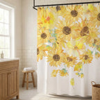 Shower Curtain Waterproof Rustic Sunflower Design