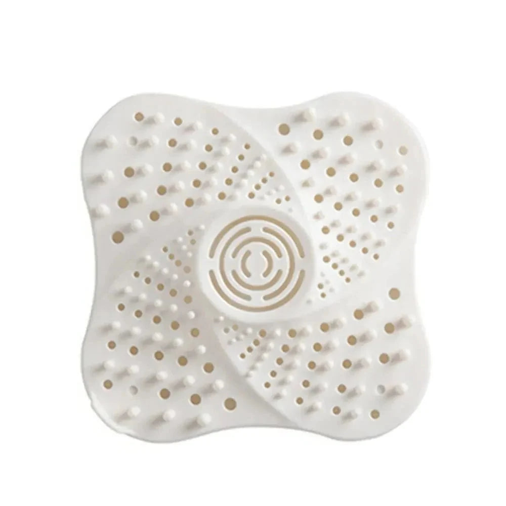 Shower Drain Hair Catcher Rubber Spiral Ridges Suction Cups