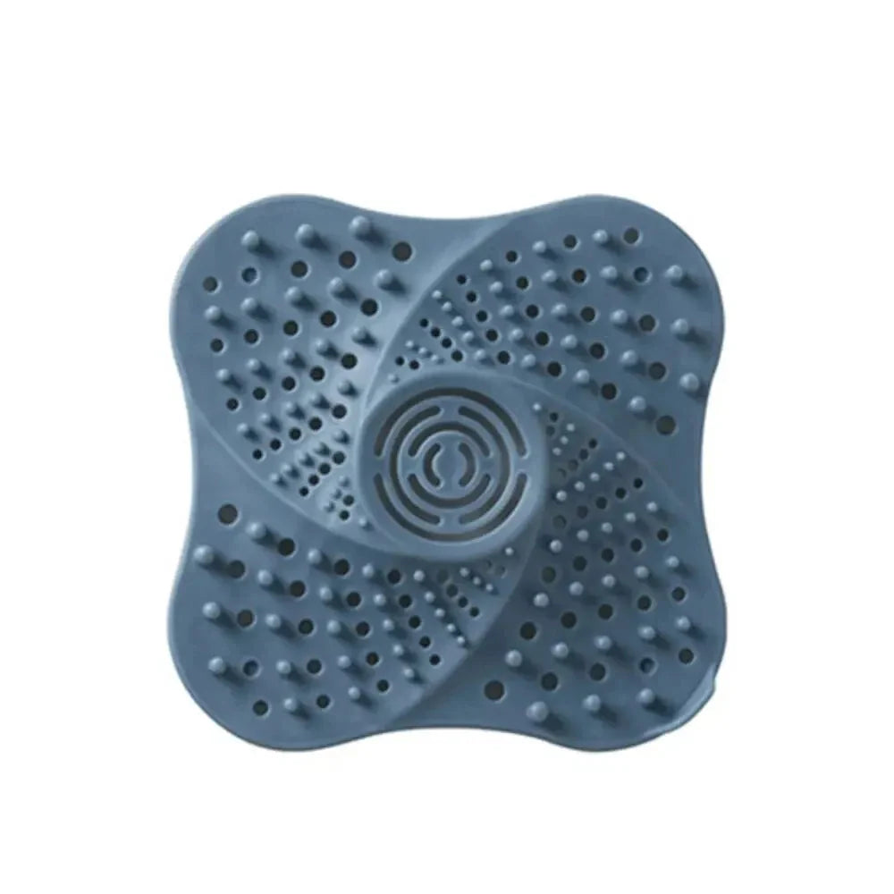 Shower Drain Hair Catcher Rubber Spiral Ridges Suction Cups