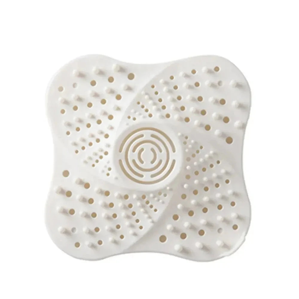 Shower Drain Hair Catcher Rubber Spiral Ridges Suction Cups