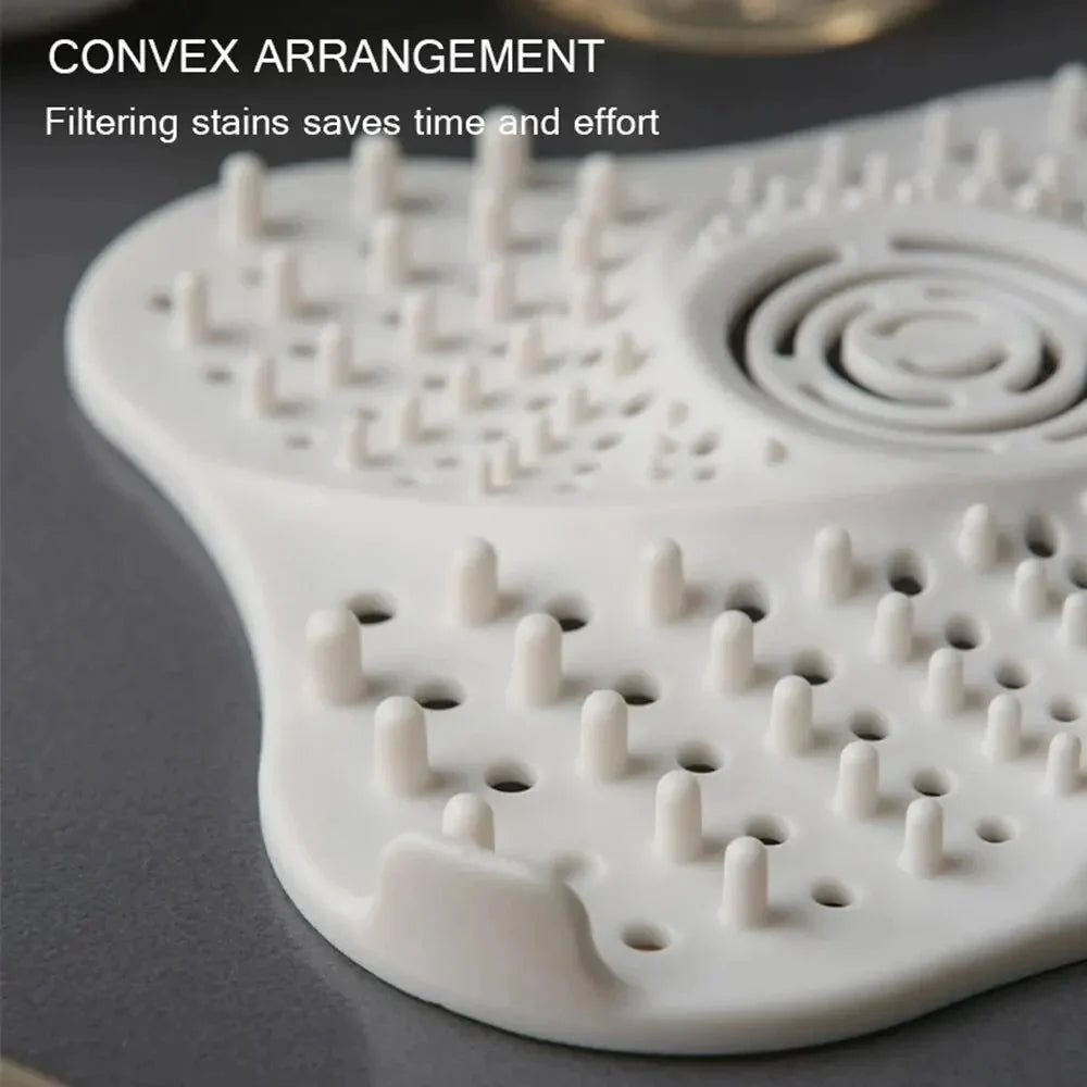 Shower Drain Hair Catcher Rubber Spiral Ridges Suction Cups