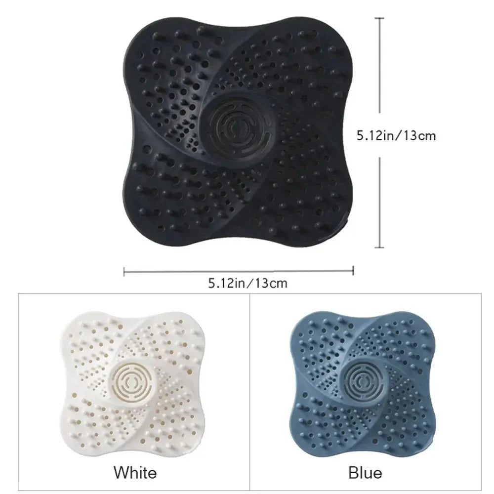 Shower Drain Hair Catcher Rubber Spiral Suction Base
