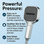 Shower Head High-Pressure Turbo Boost Built-In Filter