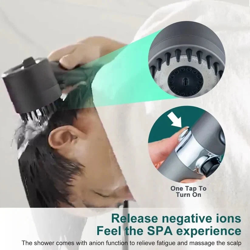 Shower Head Pressure-Boost Micro-Spray 9-Layer Filtration Pause Control