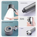 Shower Head Pressure-Boosting 4 Water Settings & Water-Saving