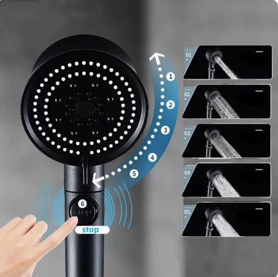 Shower Head Self-Cleaning Silicone High-Pressure & 5 Modes