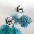 Shower Hooks No-Drill Vacuum Mount Brushed Stainless Steel