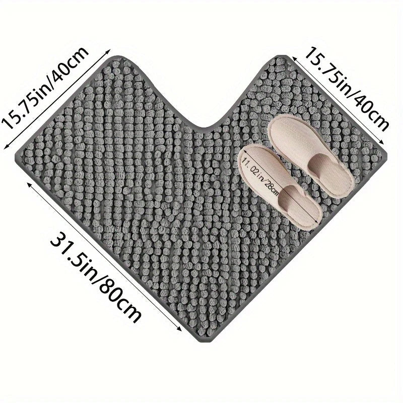Shower Mat L-Shaped Non-Slip Machine Washable