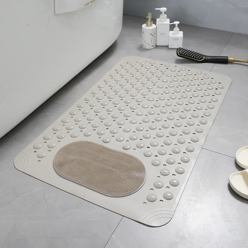 Shower Mat Non-Slip Built-In Scrubber & Suction Cups