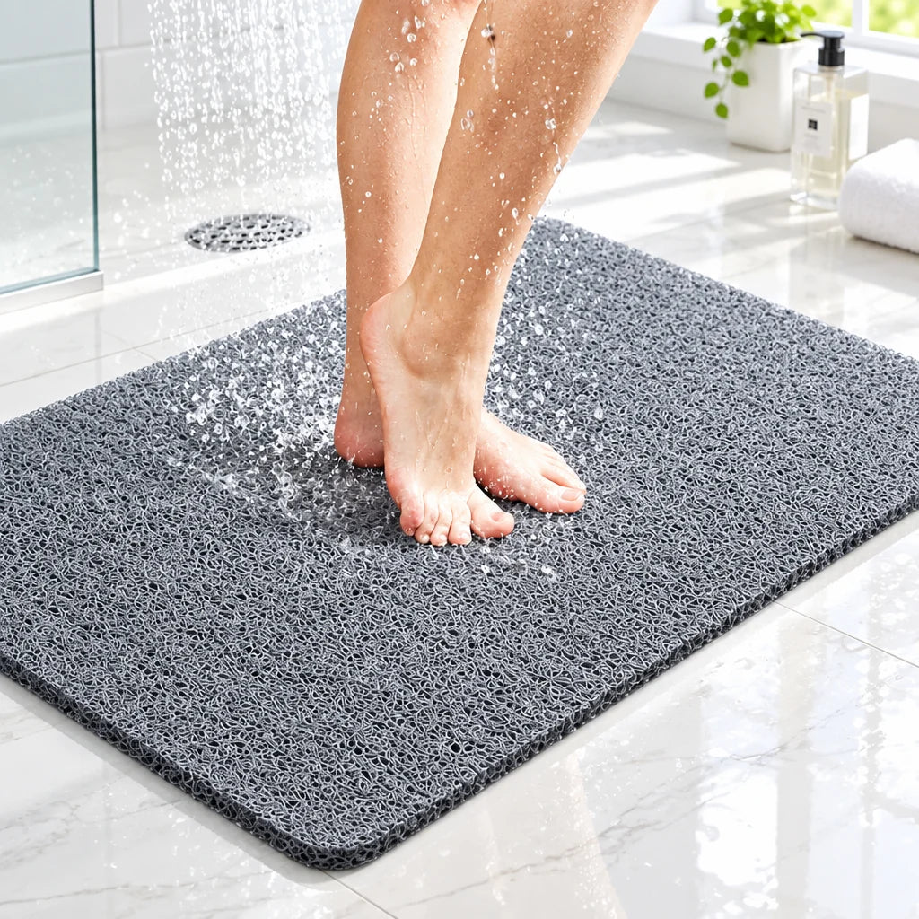 Shower Mat Non-Slip Loofah Antimicrobial Quick Drainage