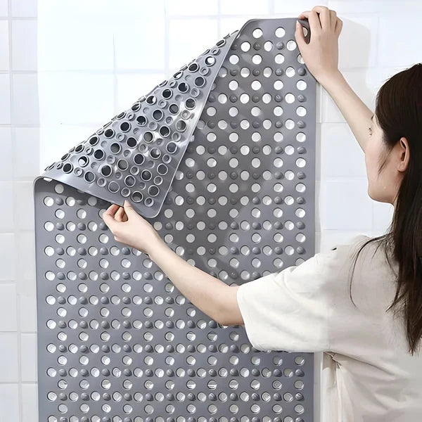 Shower Mat Slip-Resistant Cushioned Suction Backing & Quick Drainage