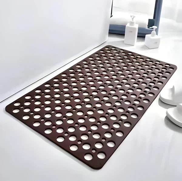 Shower Mat Slip-Resistant Cushioned Suction Backing & Quick Drainage