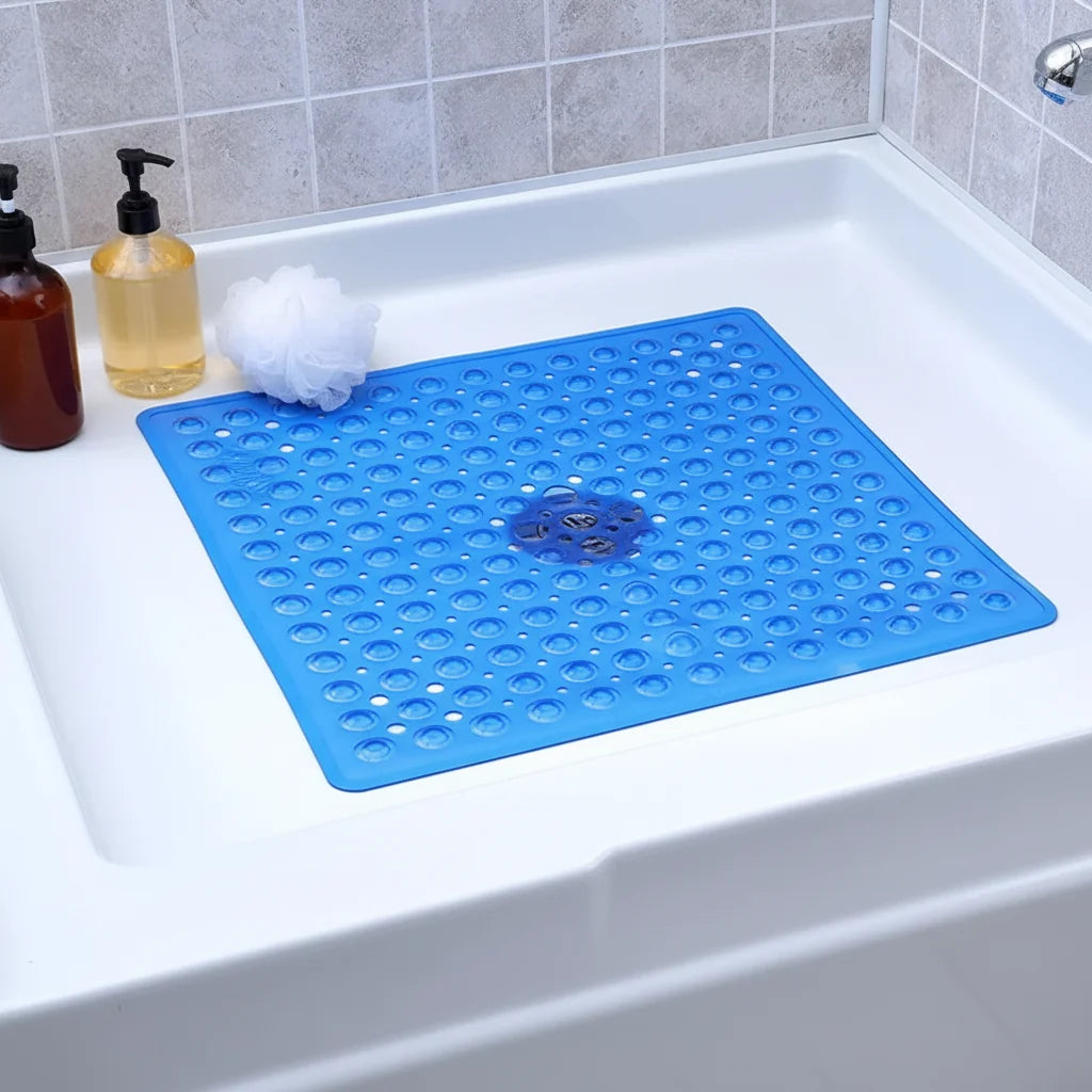Shower Mat Square PVC Non-Slip Suction Cups
