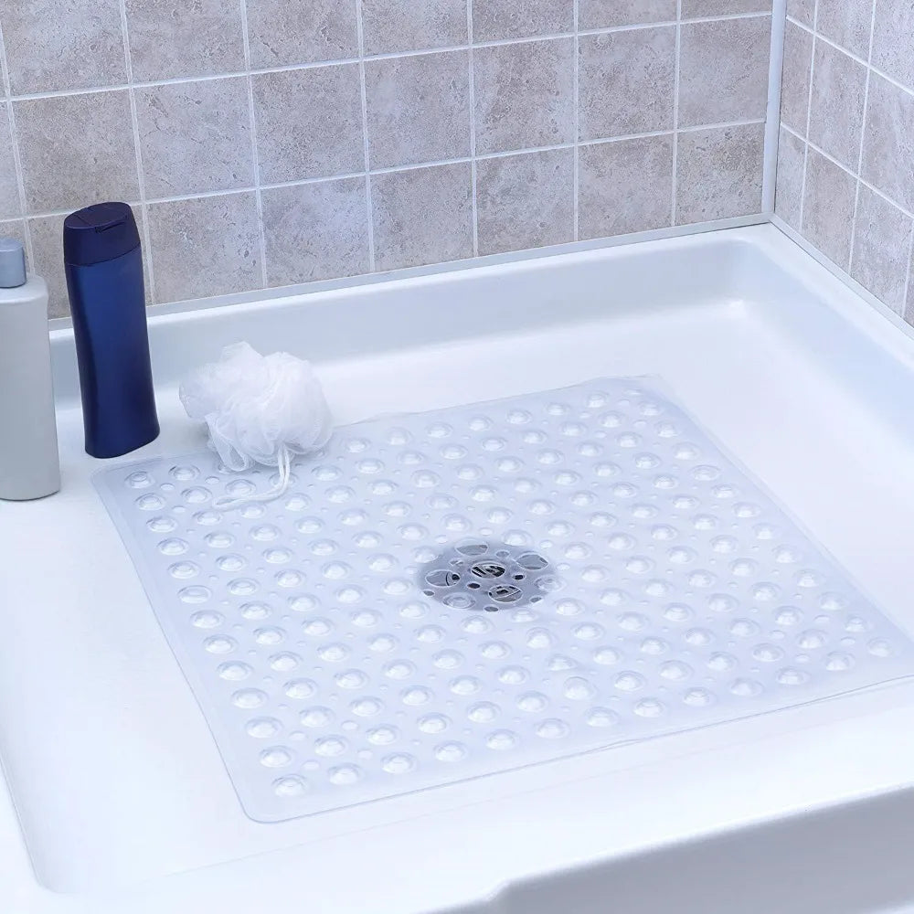 Shower Mat Square PVC Non-Slip Suction Cups