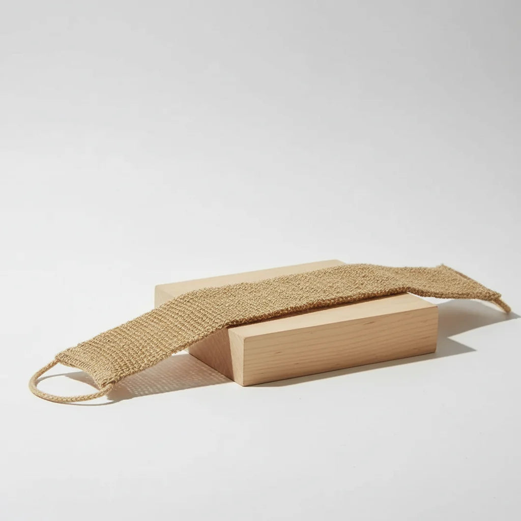 Shower Mitt Long Handle Jute With Glove