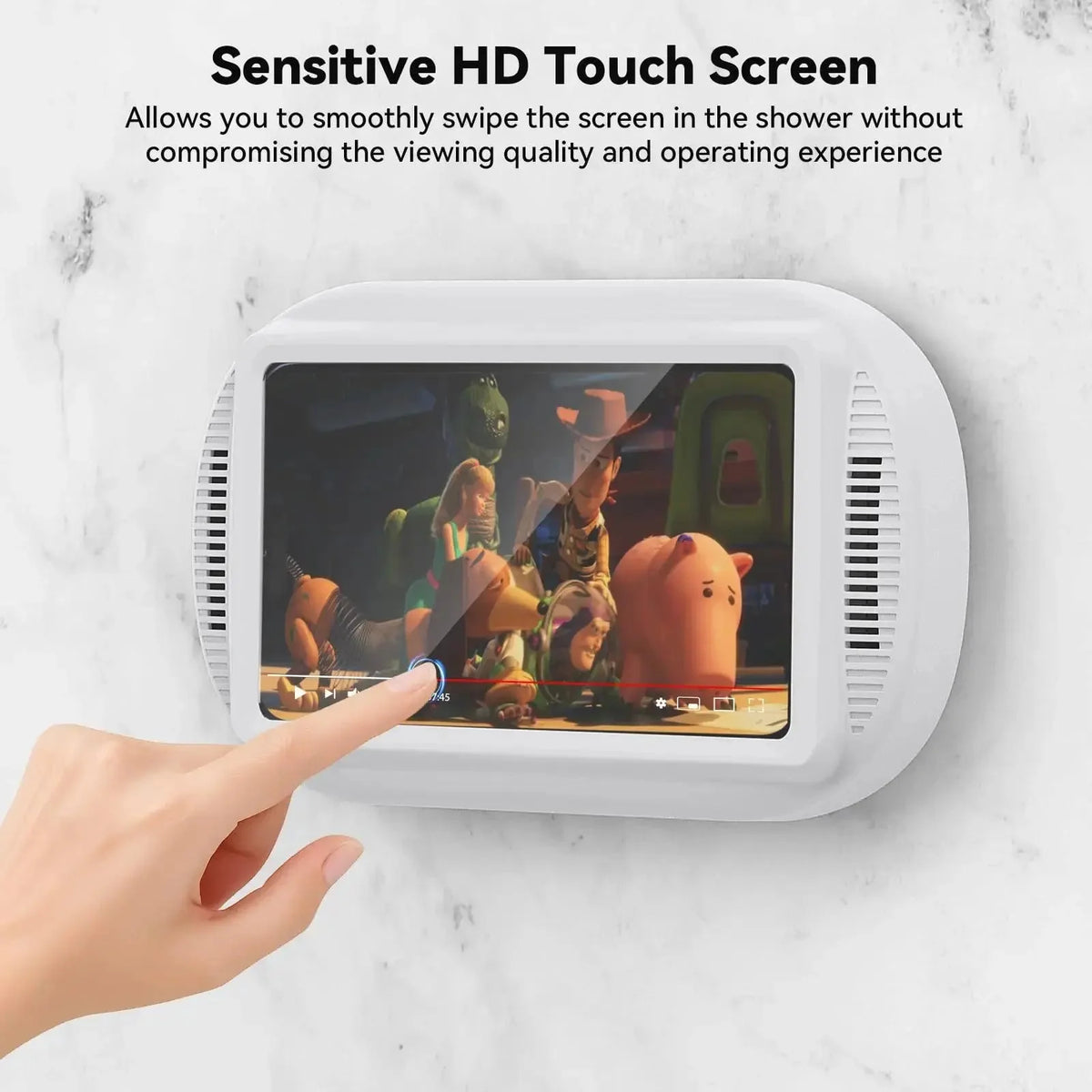 Shower Phone Holder Waterproof Rotating Touchscreen