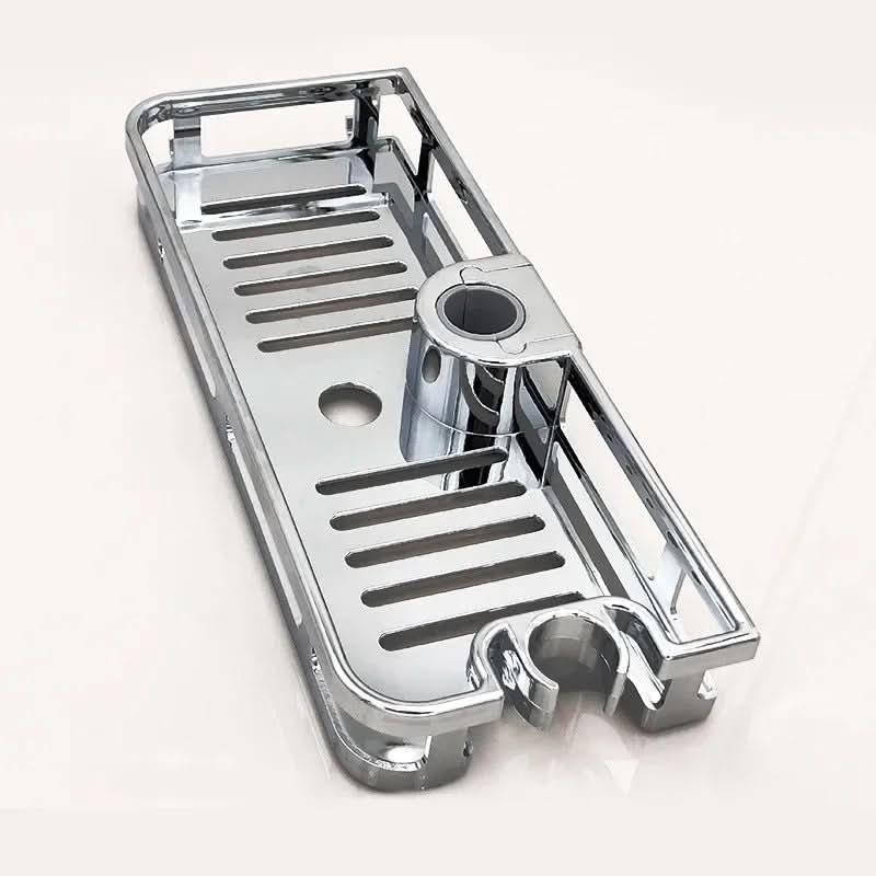 Shower Rod Storage Shelf Drill-Free Drainage & Removable Tray