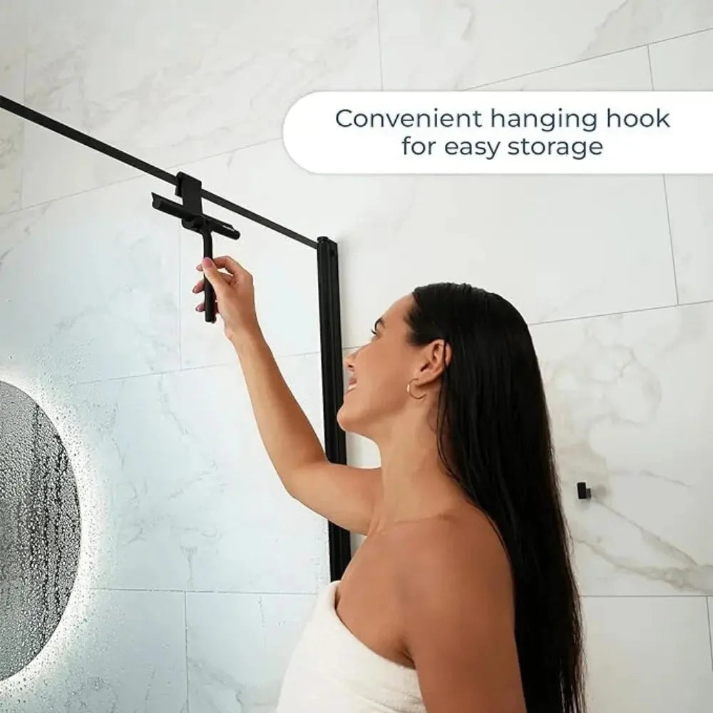 Shower Squeegee Silicone Blade Ergonomic Handle Streak-Free