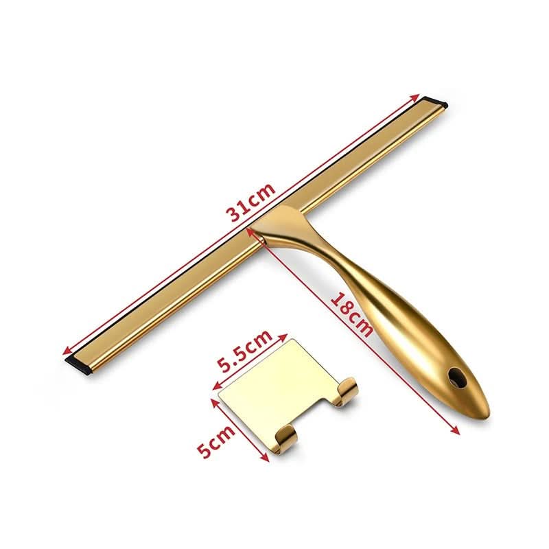 Shower Squeegee Stainless Steel & Silicone Blade Ergonomic Handle